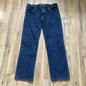 Arizona Jeans Co Mens Jeans 34x29 Slim Straight 100% Cotton Dark Wash